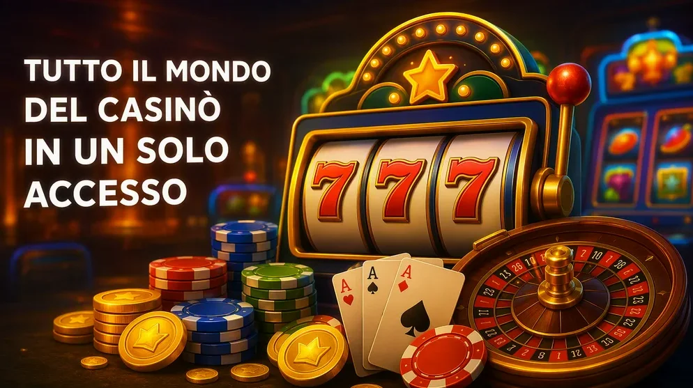 Dashboard del casinò con icone colorate