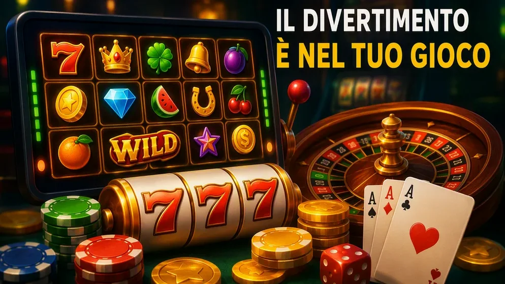 Griglia di slot con simboli luminosi